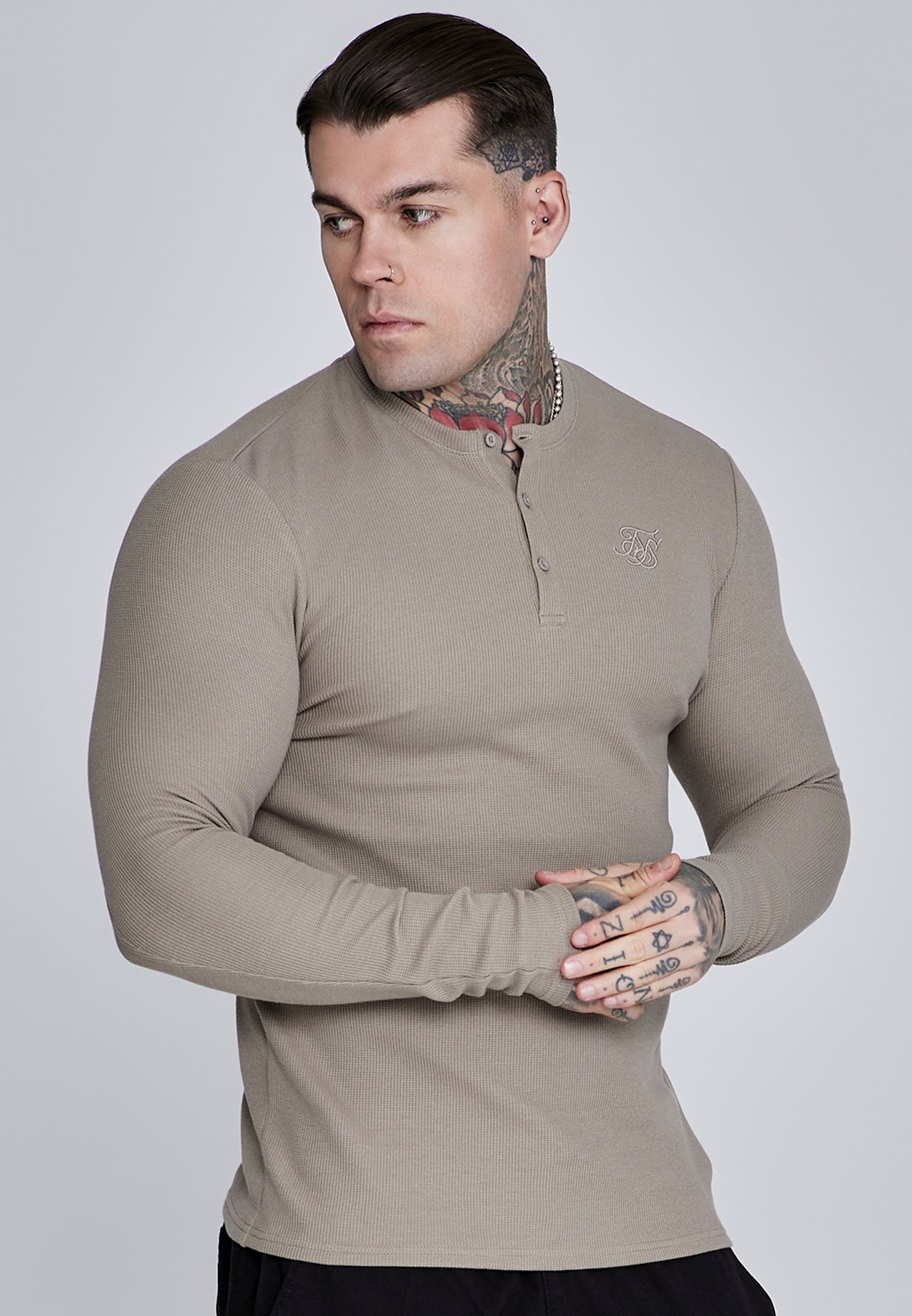 Beige Henley T-Shirt