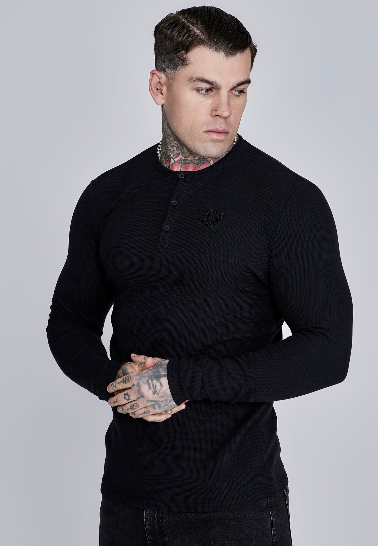 Black Henley T-Shirt