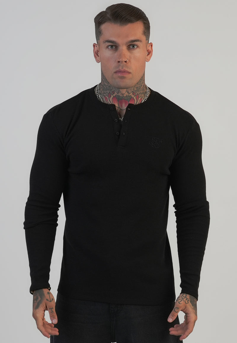 Black Henley T-Shirt (1)
