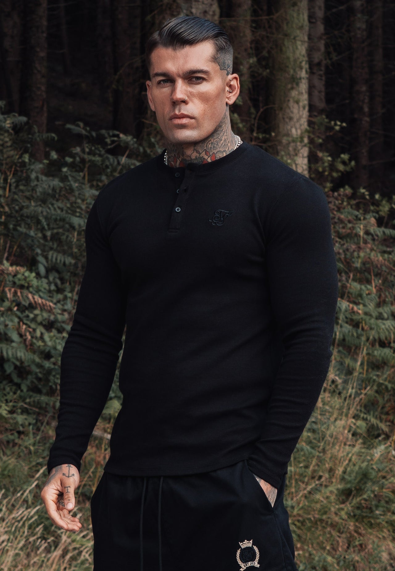 Black Henley T-Shirt