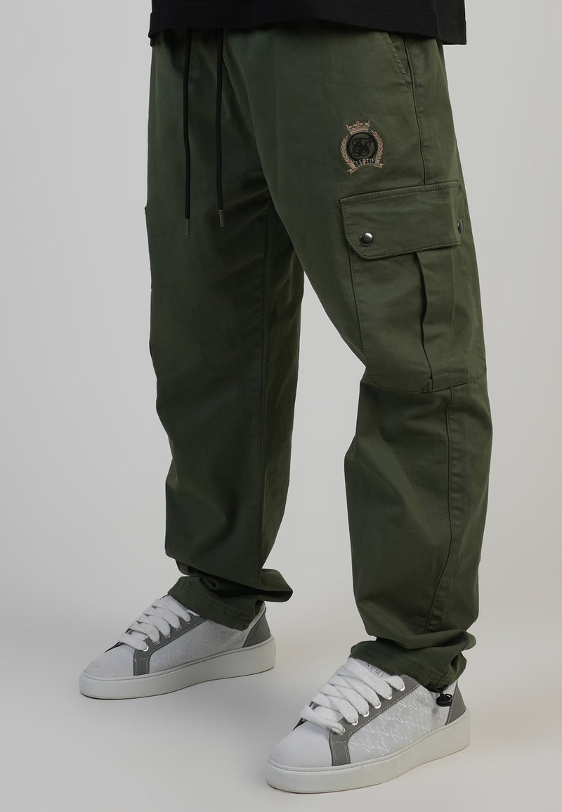 Khaki Green Loose Fit Cargos