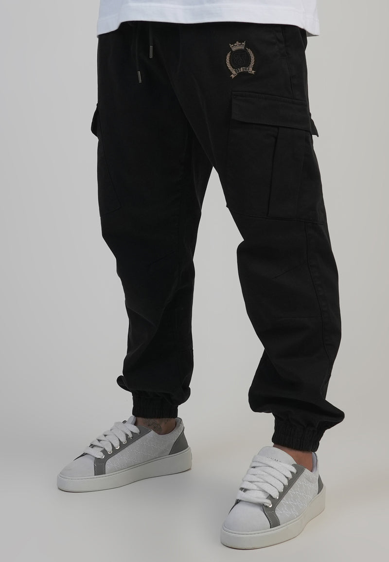 Black Regular Fit Cargos