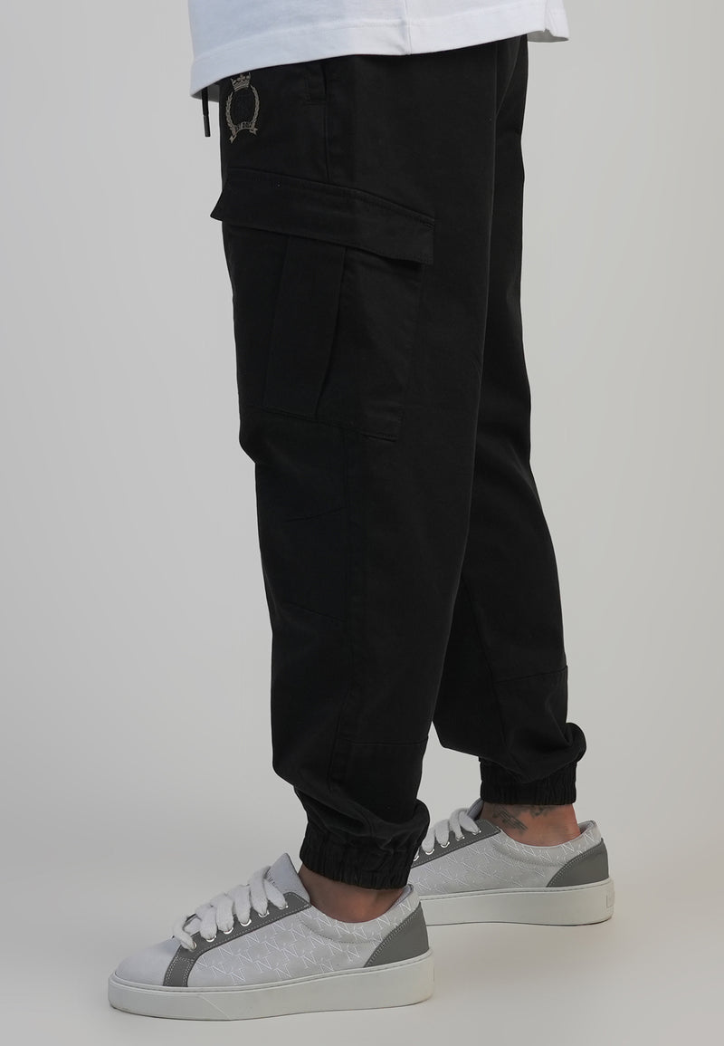 Black Regular Fit Cargos (1)