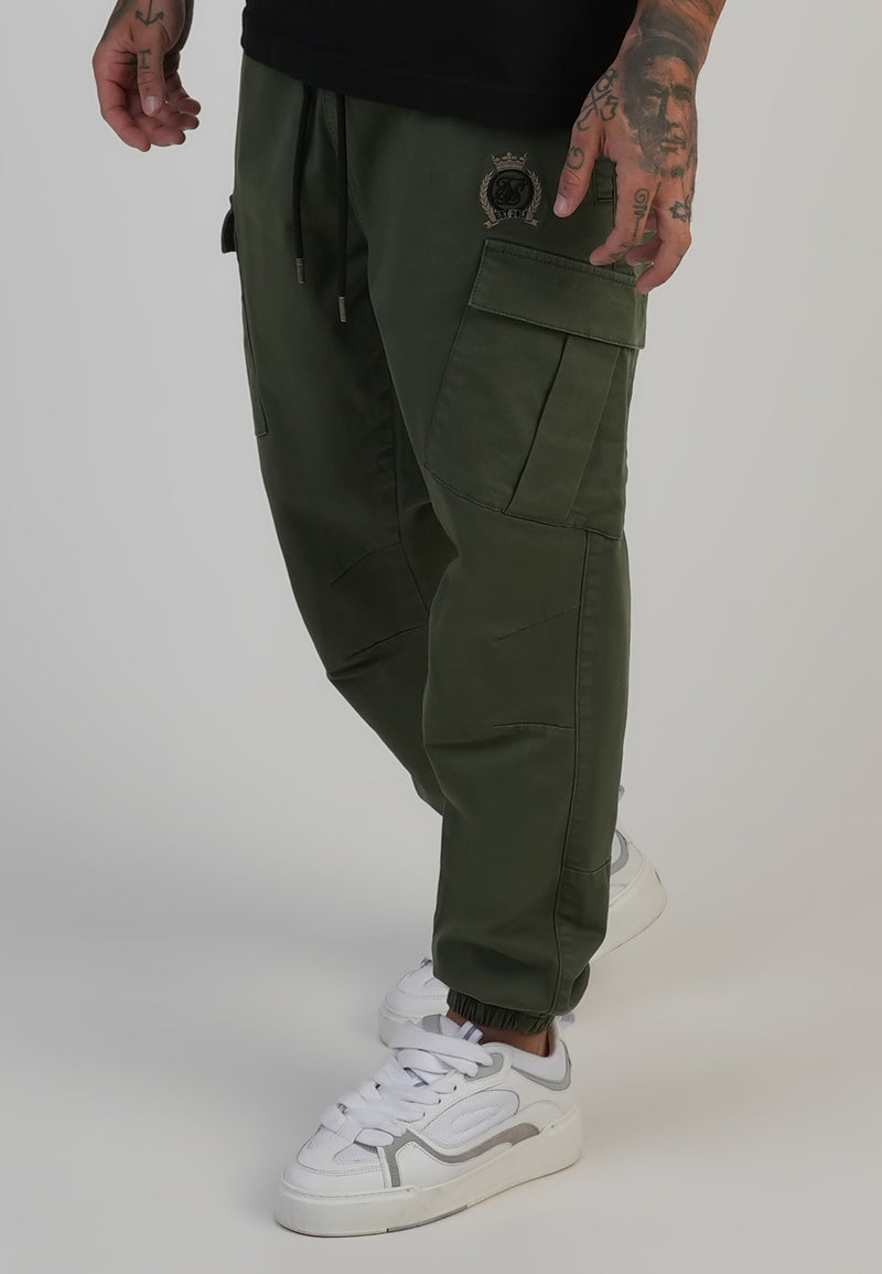 Khaki Green Regular Fit Cargos