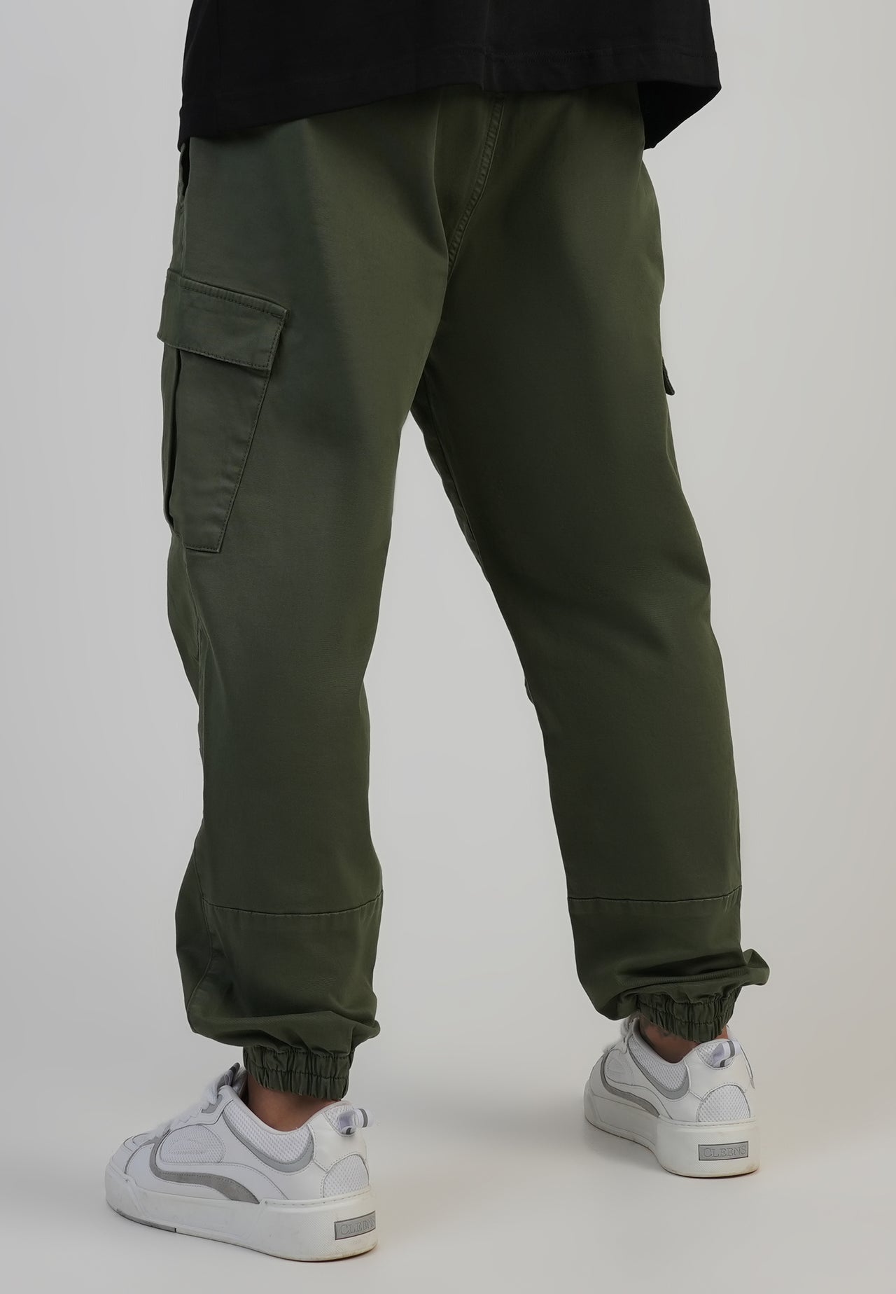 Khaki Green Regular Fit Cargos (2)