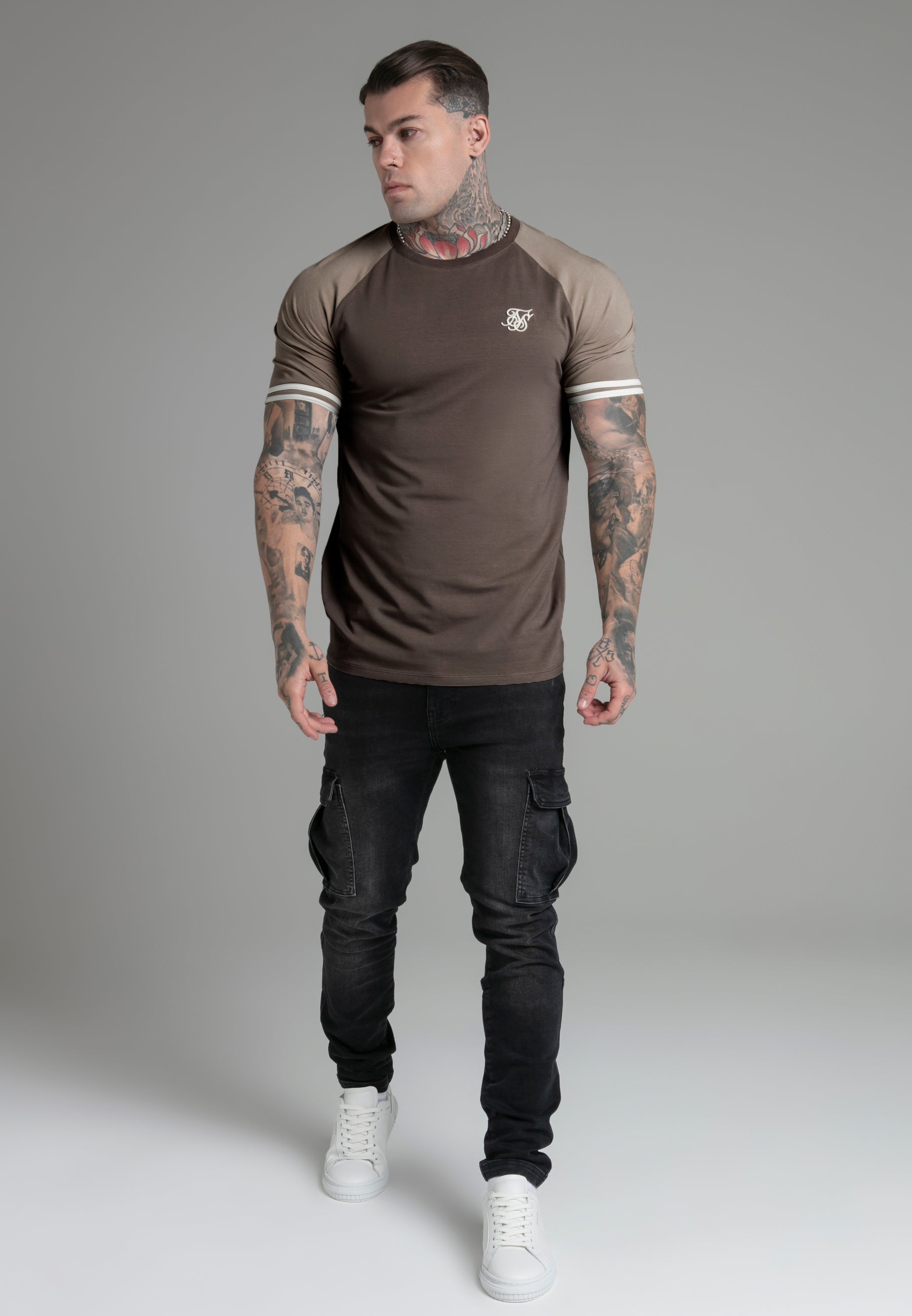SikSilk Mens Brown Tournament T-Shirt SikSilk AU - Main Image