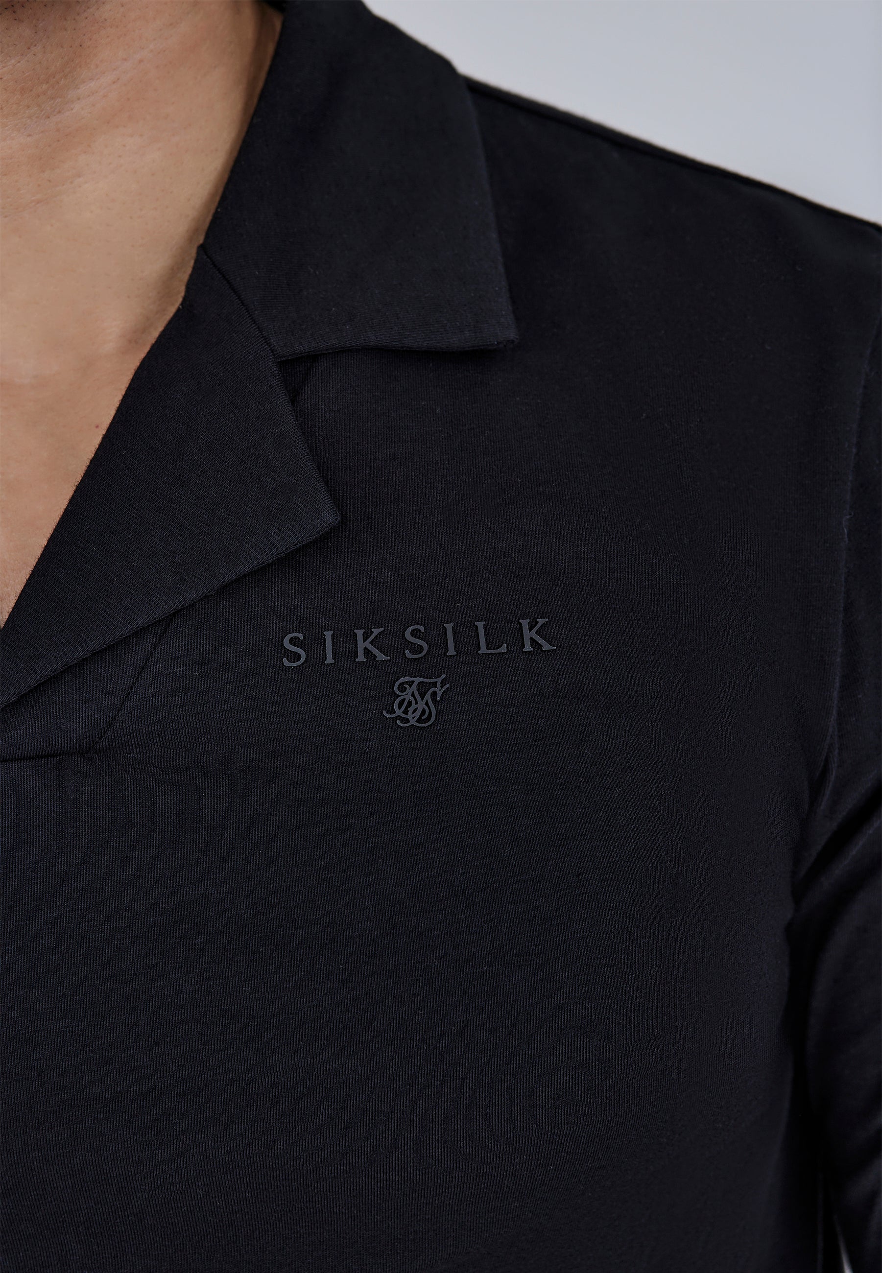 SHISHIKUI POLO LONG ブラック SikSilk Mens Black Long Sleeve Polo | SikSilk US