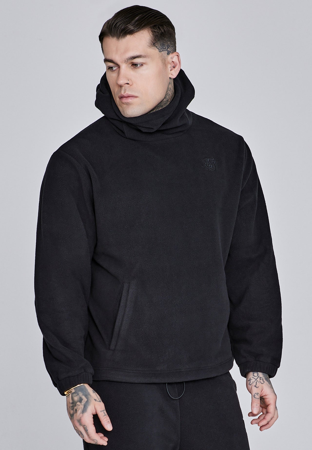 Black Polar Fleece Hoodie