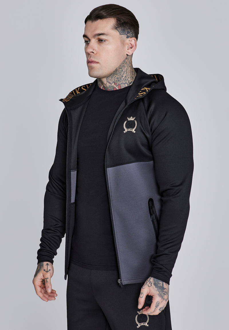 Black and Grey Full Zip Hoodie