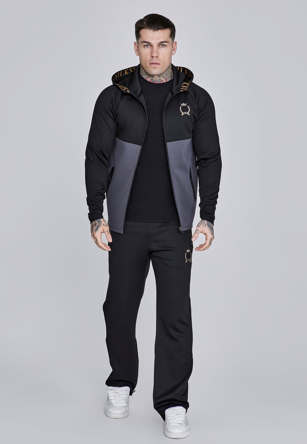 Black and Grey Full Zip Hoodie (2)