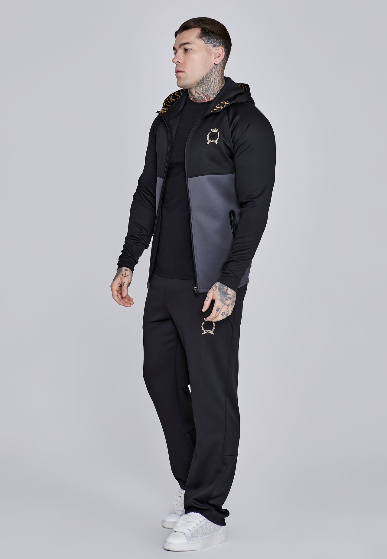 Black and Grey Full Zip Hoodie (3)