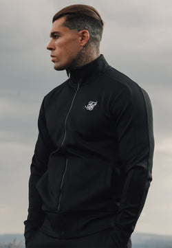 Black Essentials Poly Track Top