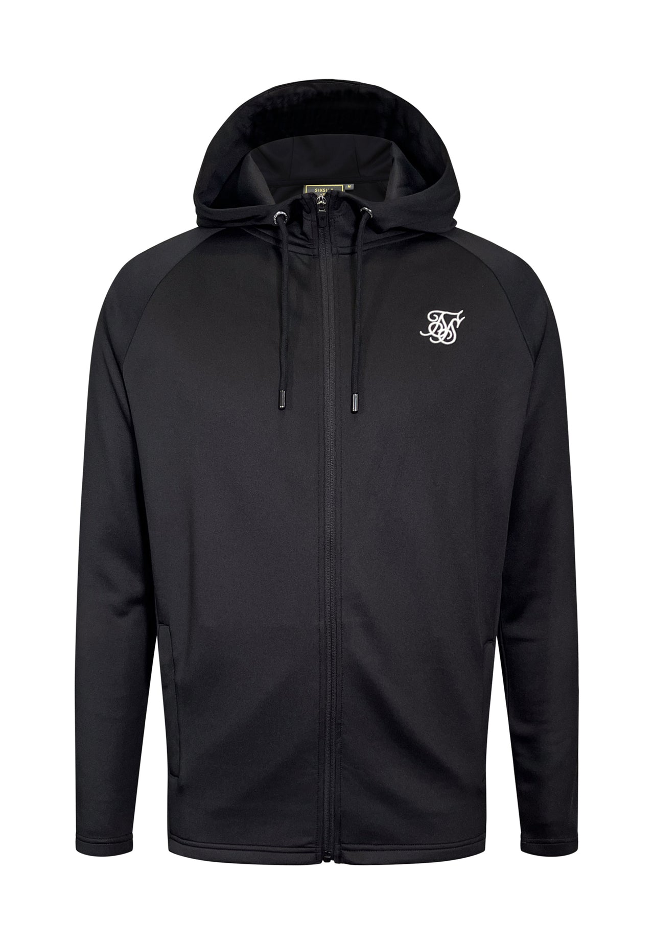 Black Essentials Poly Full Zip Hoodie (5)
