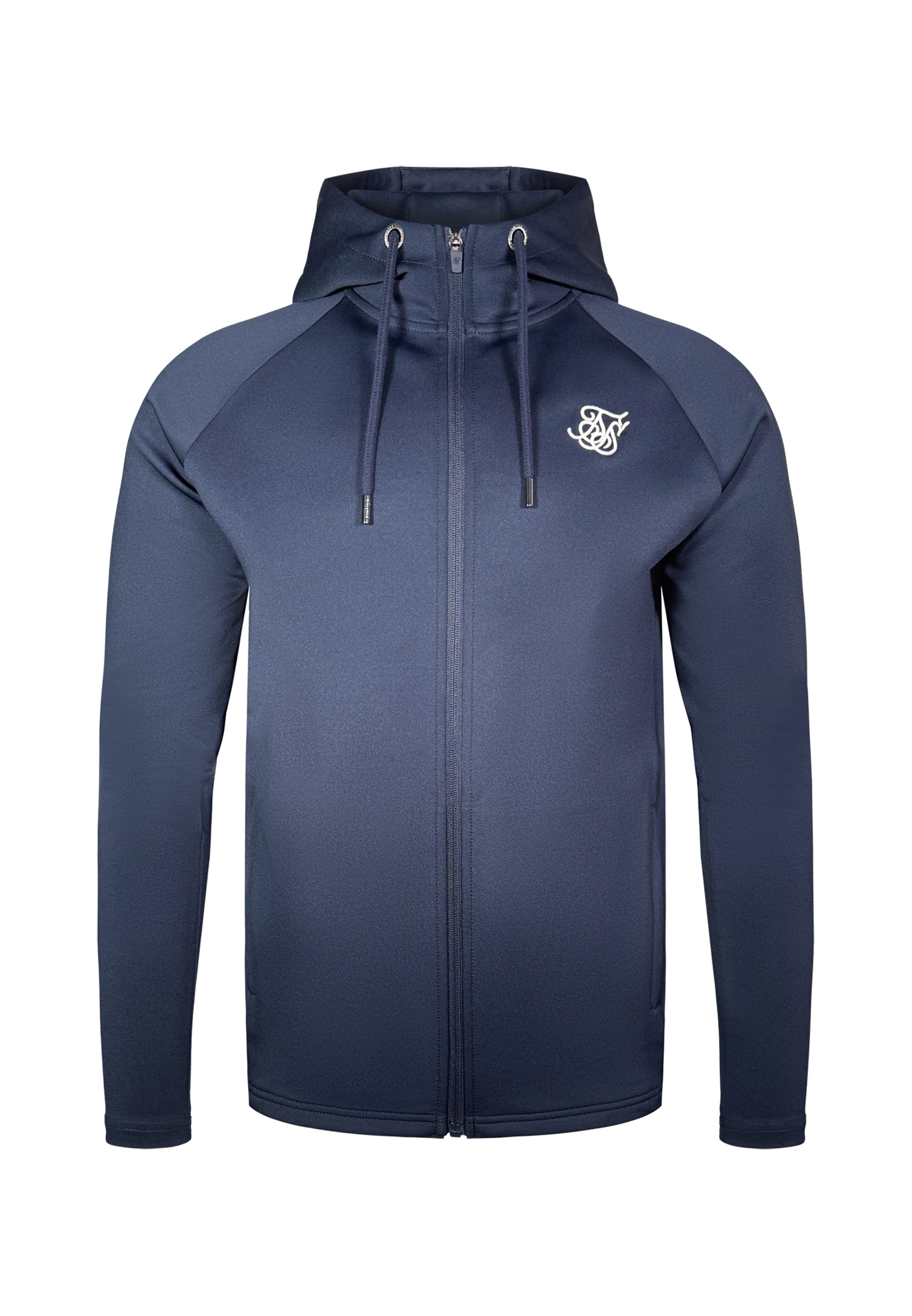 SikSilk Mens Navy Essentials Poly Full Zip Hoodie | SikSilk US