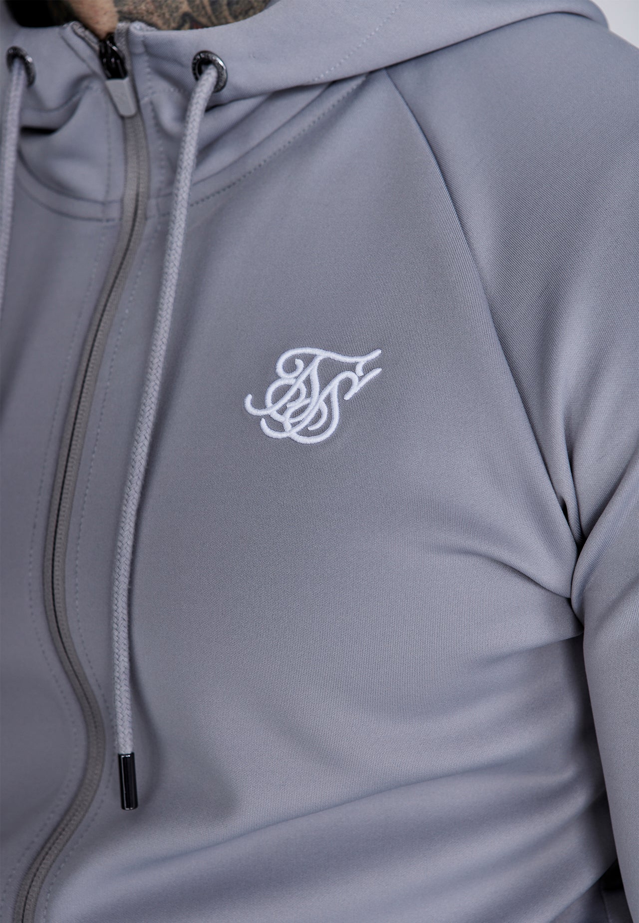 Grey Essentials Poly Full Zip Hoodie (1)