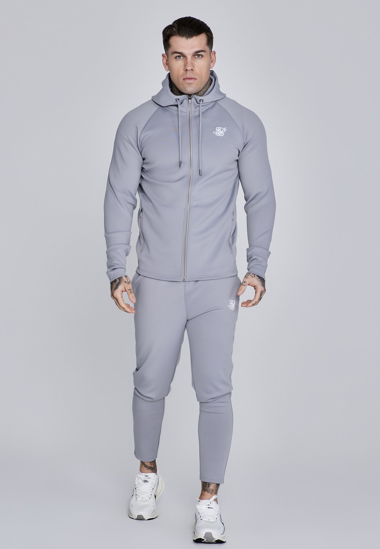Grey Essentials Poly Full Zip Hoodie (2)
