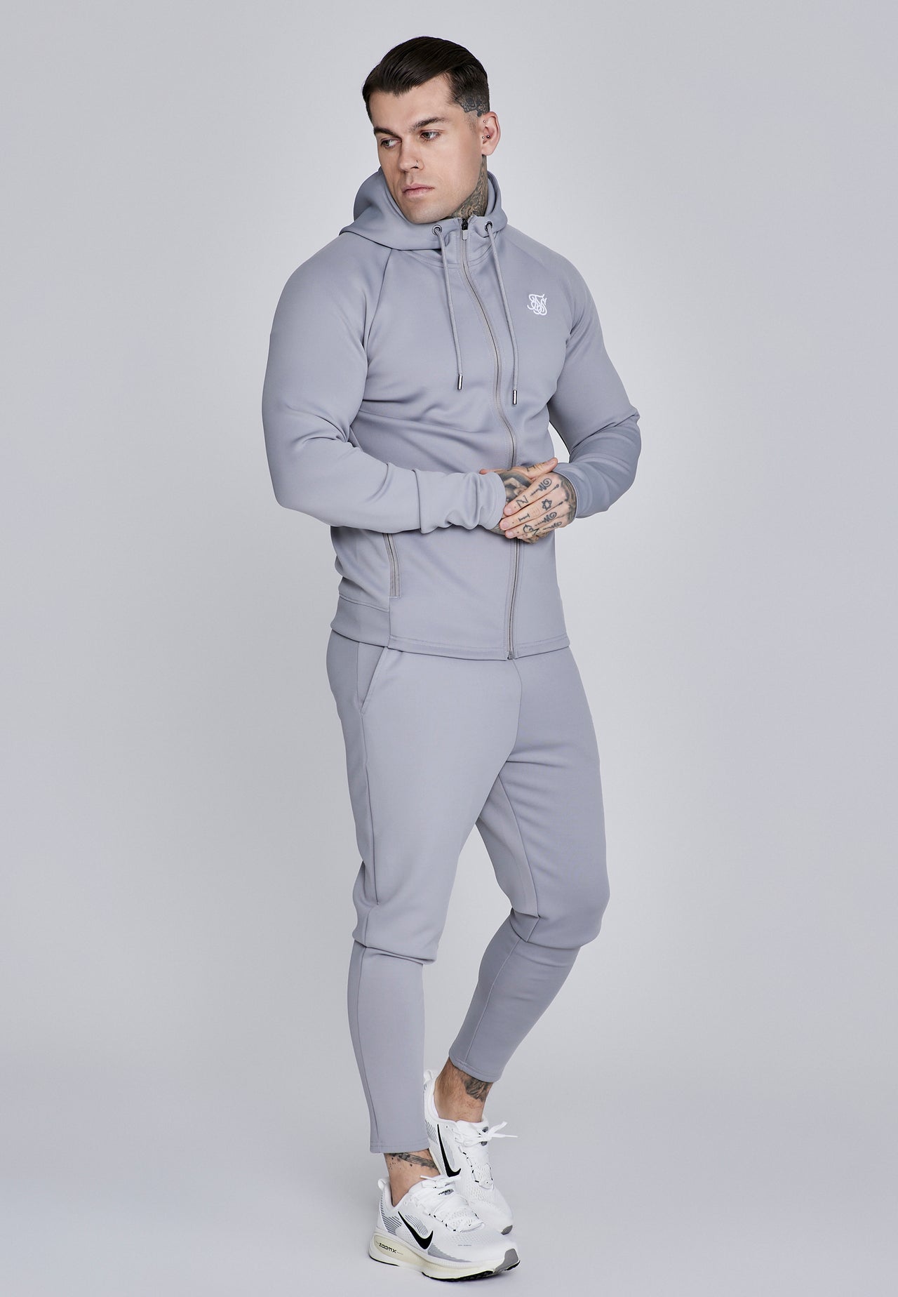 Grey Essentials Poly Full Zip Hoodie (3)