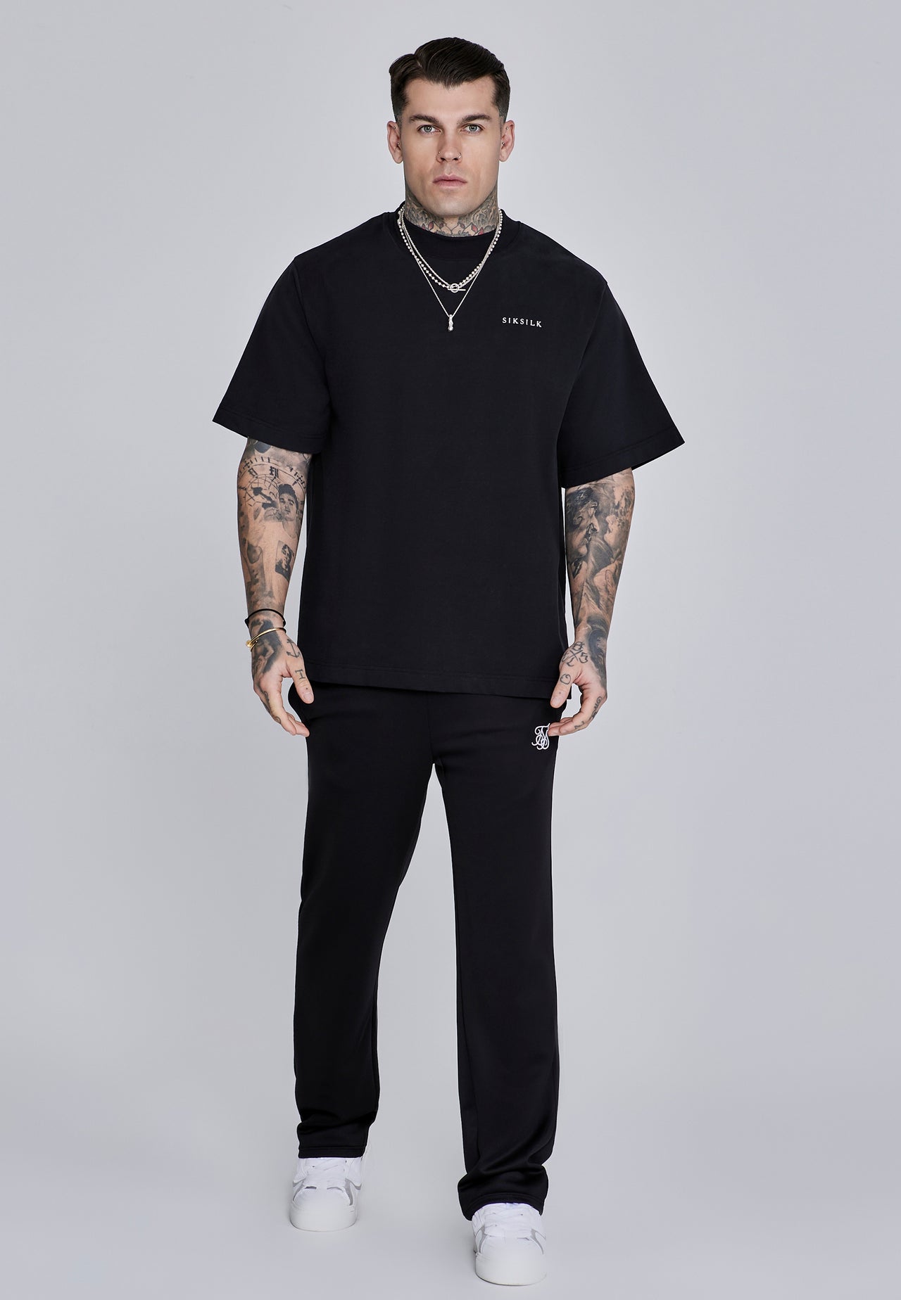 Black Essentials Poly Track Pants (3)