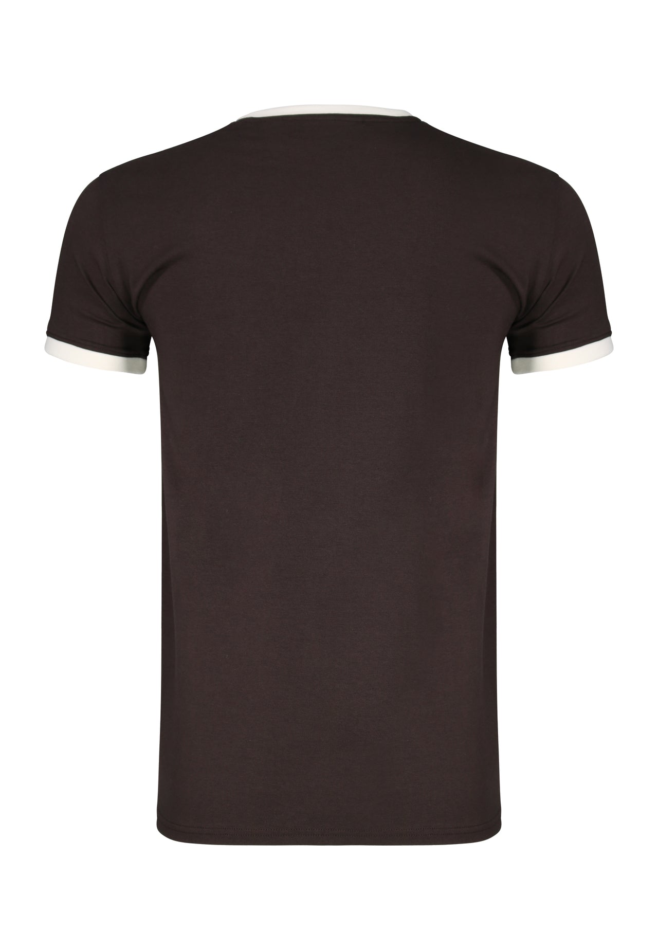 Brown and Ecru Stripe Ringer T-Shirt (6)