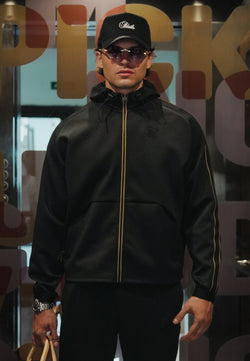 Black Cropped Full Zip hoodie