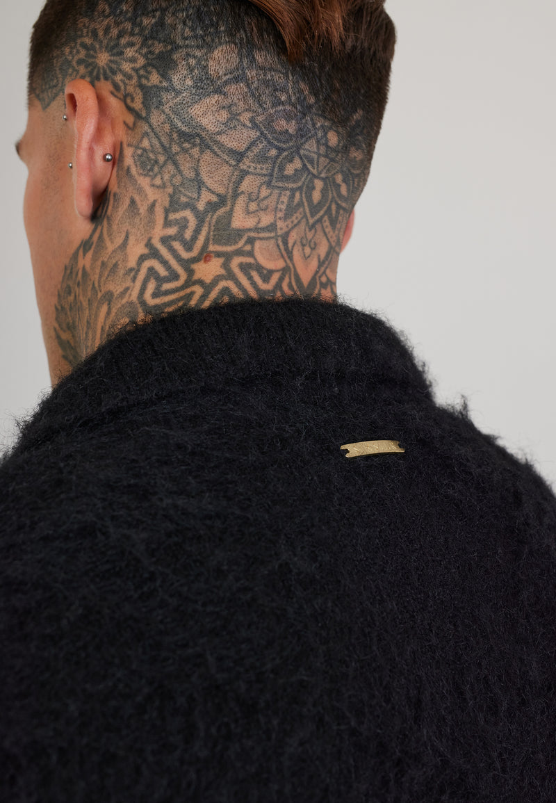 Black Knitted Polo Sweater (1)