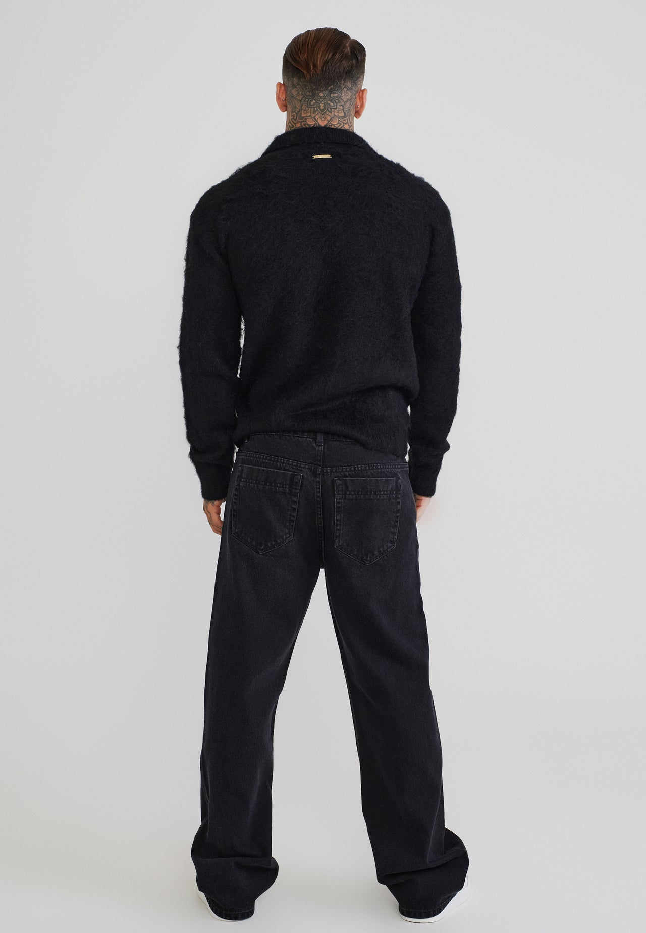 Black Knitted Polo Sweater (4)