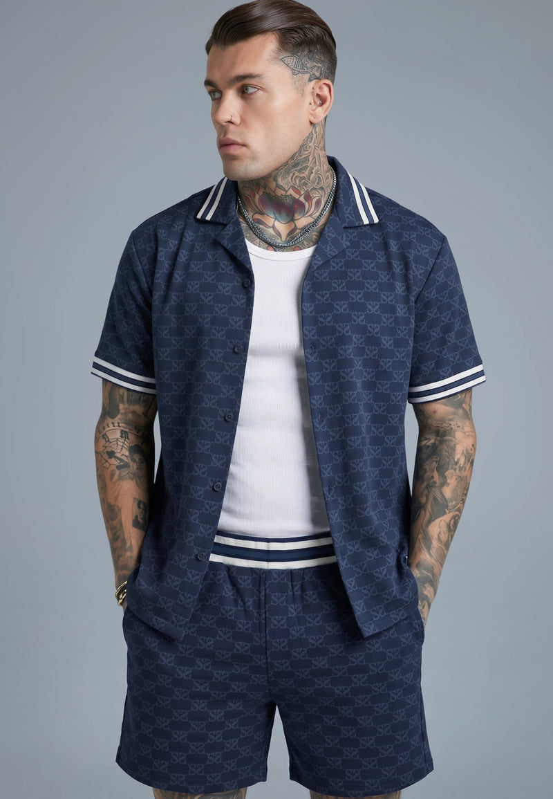 Navy Monogram Resort Shirt