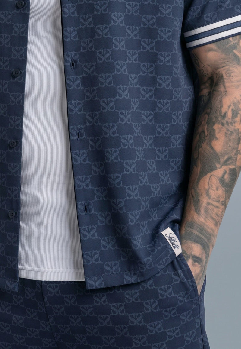 Navy Monogram Resort Shirt (1)