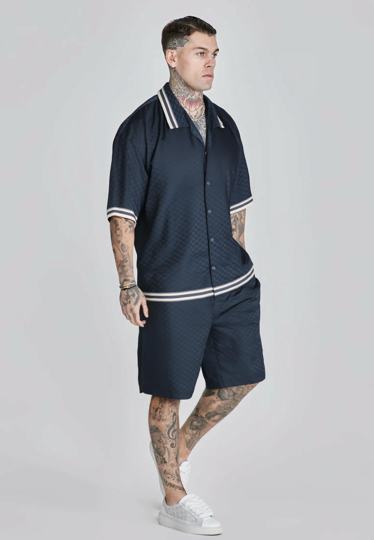 Navy Monogram Resort Shirt (2)