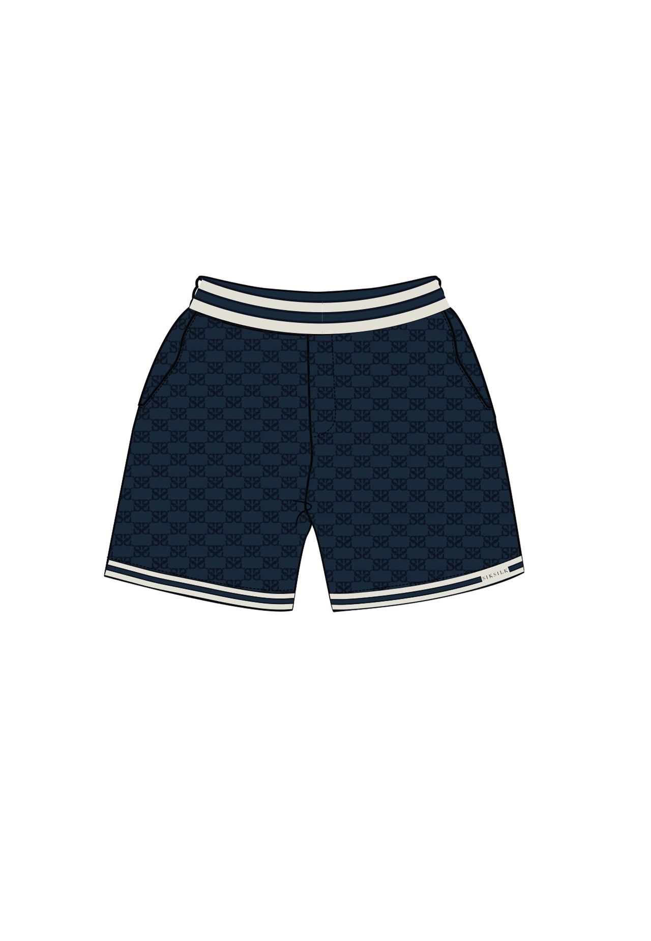 Navy Monogram Swim Shorts