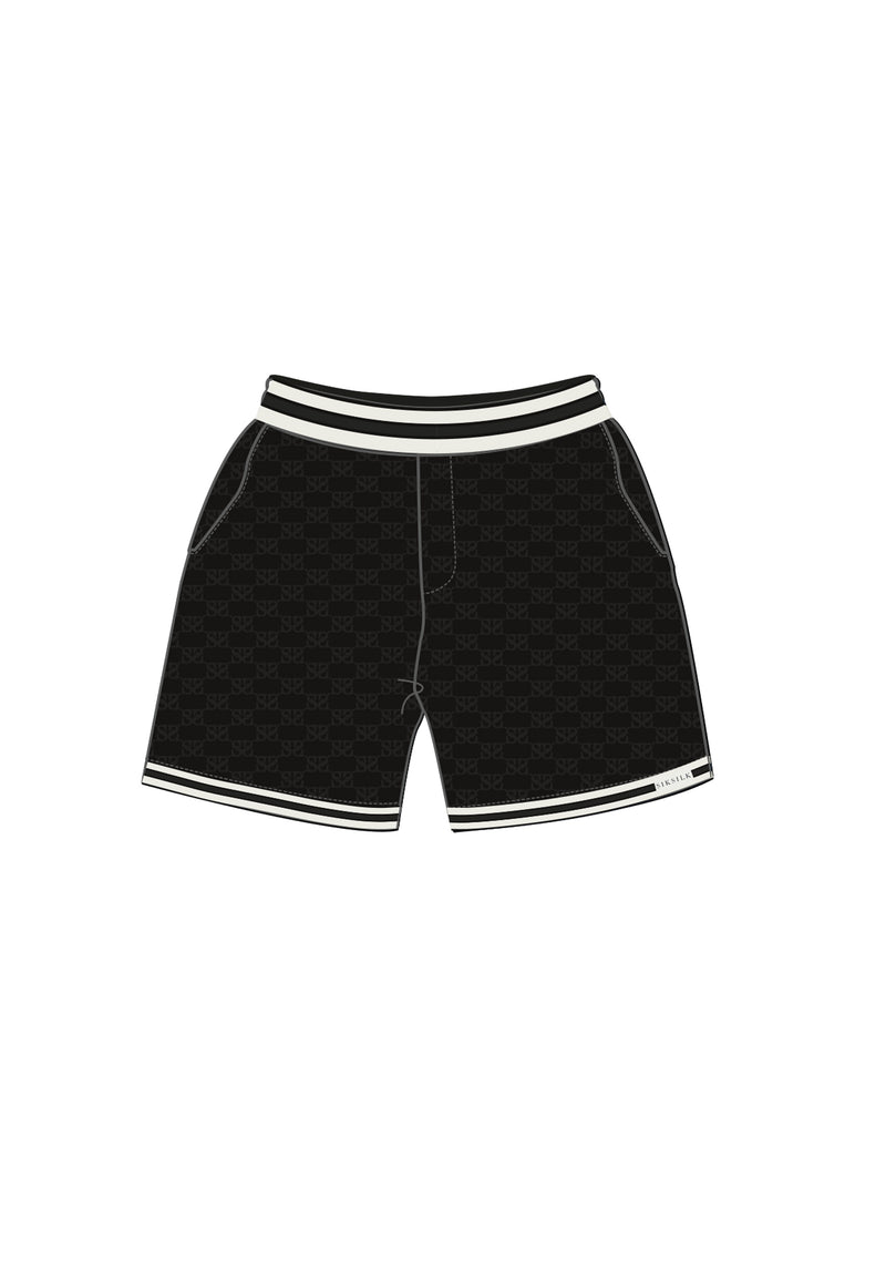 Black Monogram Swim Shorts
