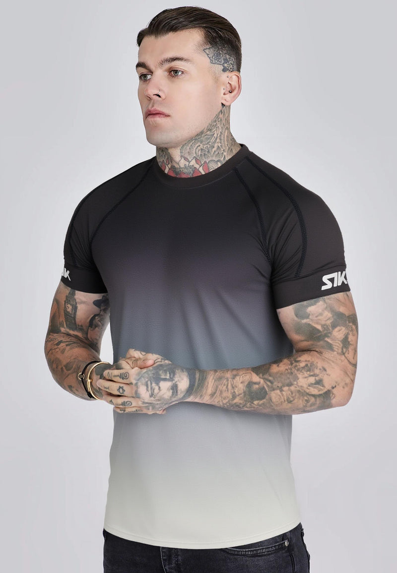 Black and White Fade Tech T-Shirt