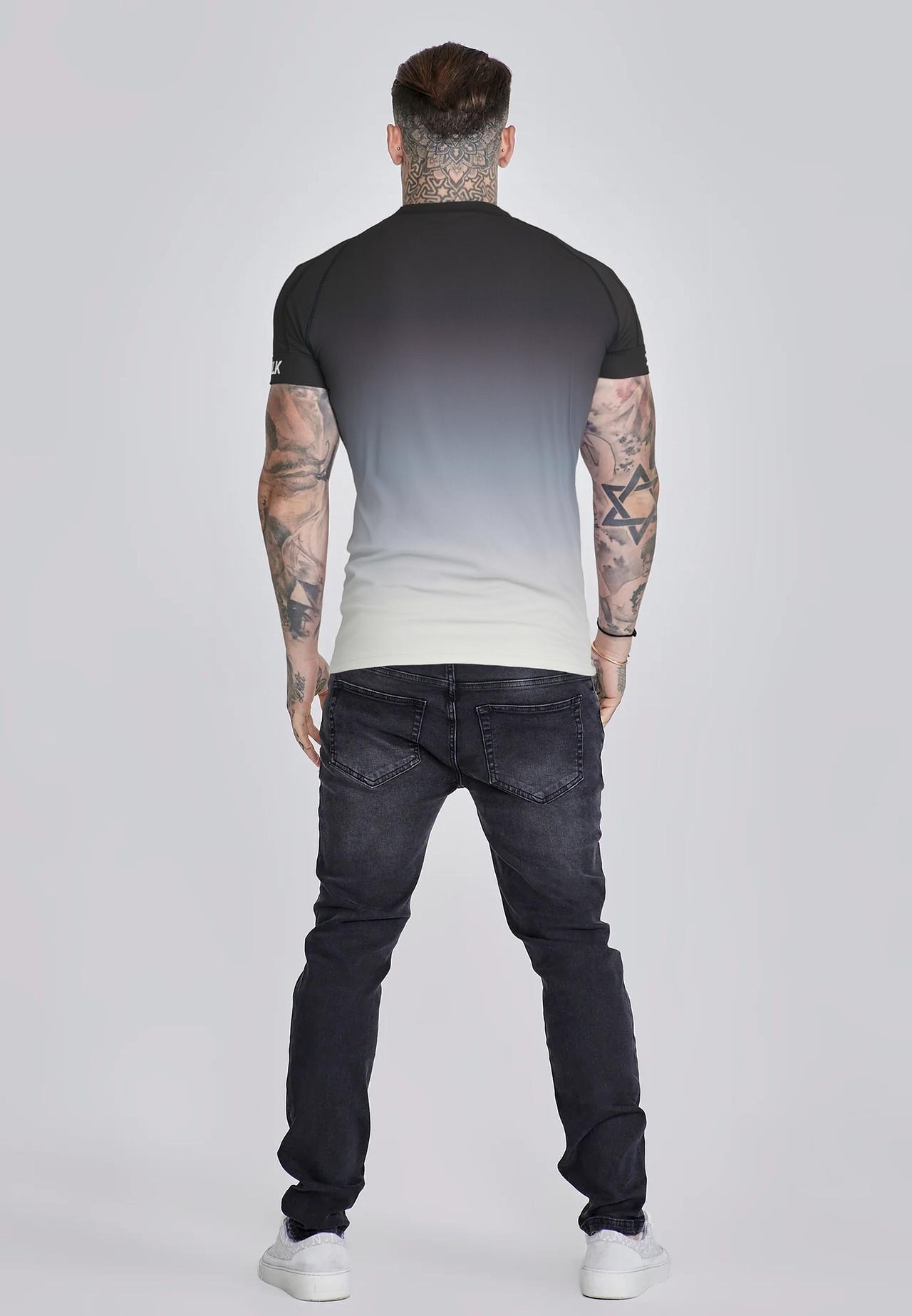 Black and White Fade Tech T-Shirt (4)