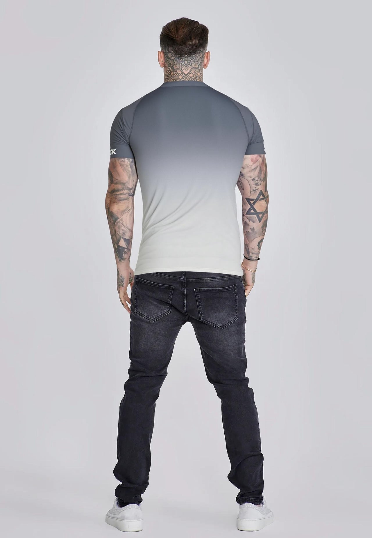 Grey and White Fade Tech T-Shirt (3)