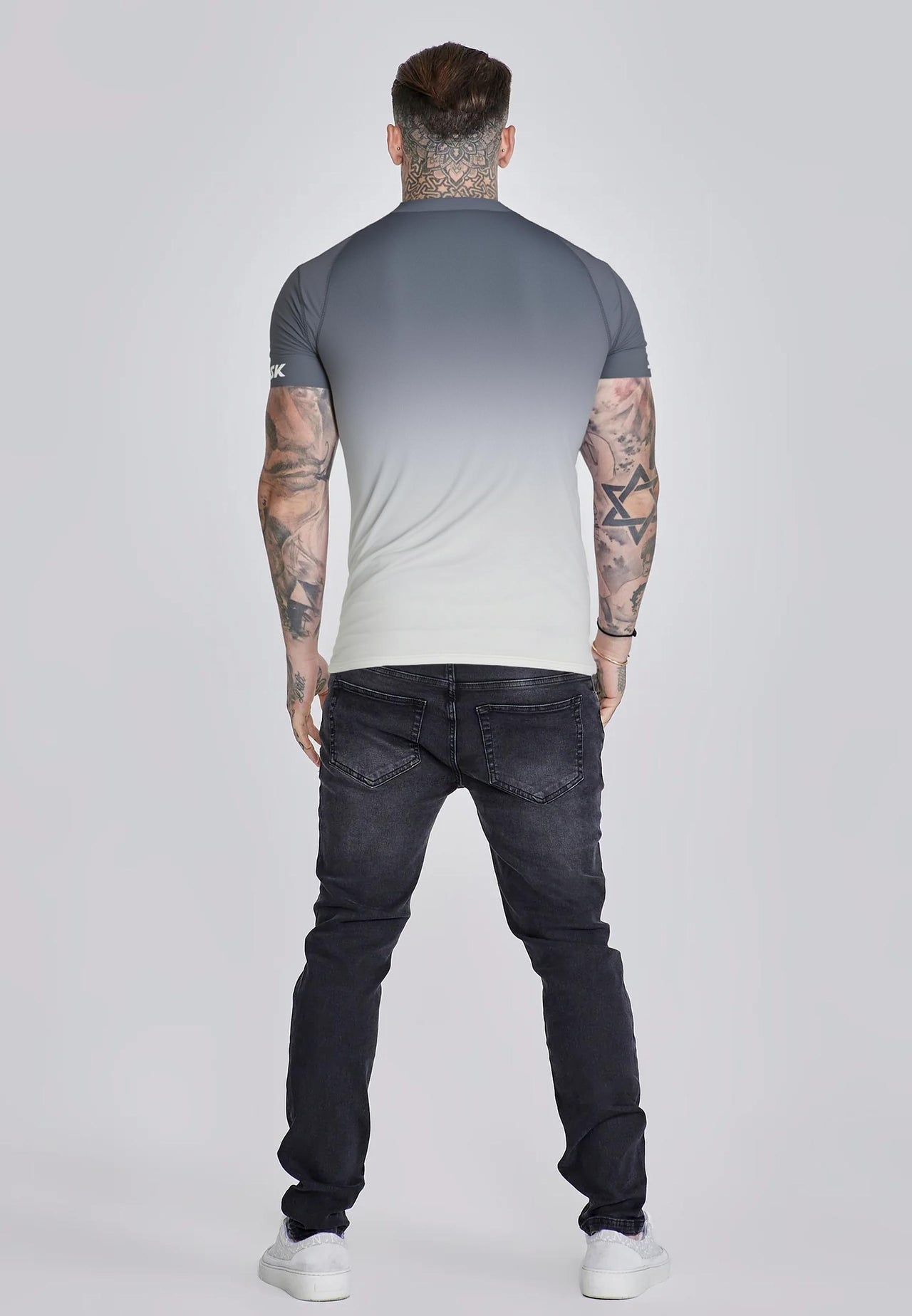 Grey and White Fade Tech T-Shirt (4)