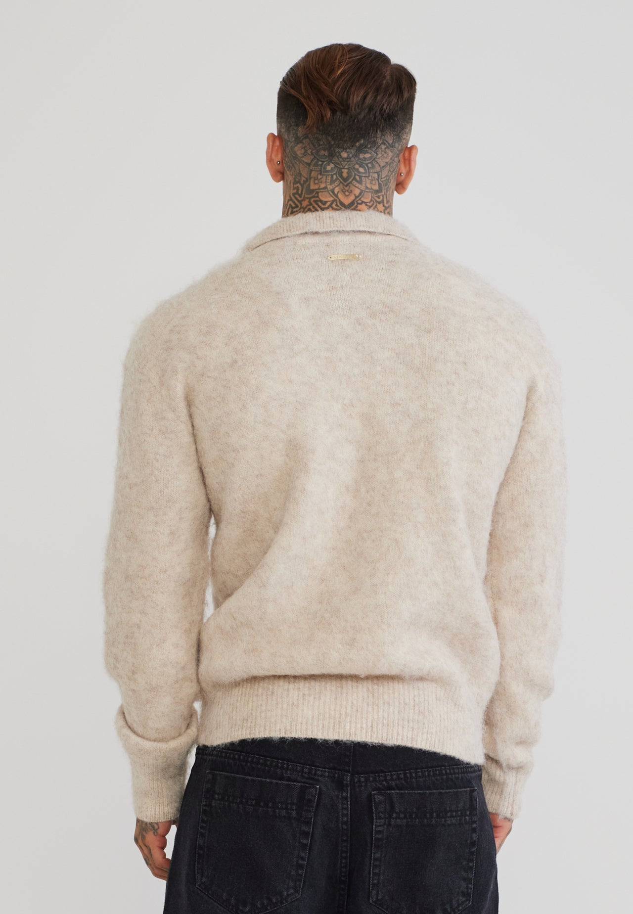 Ecru Knitted Polo Sweater (4)