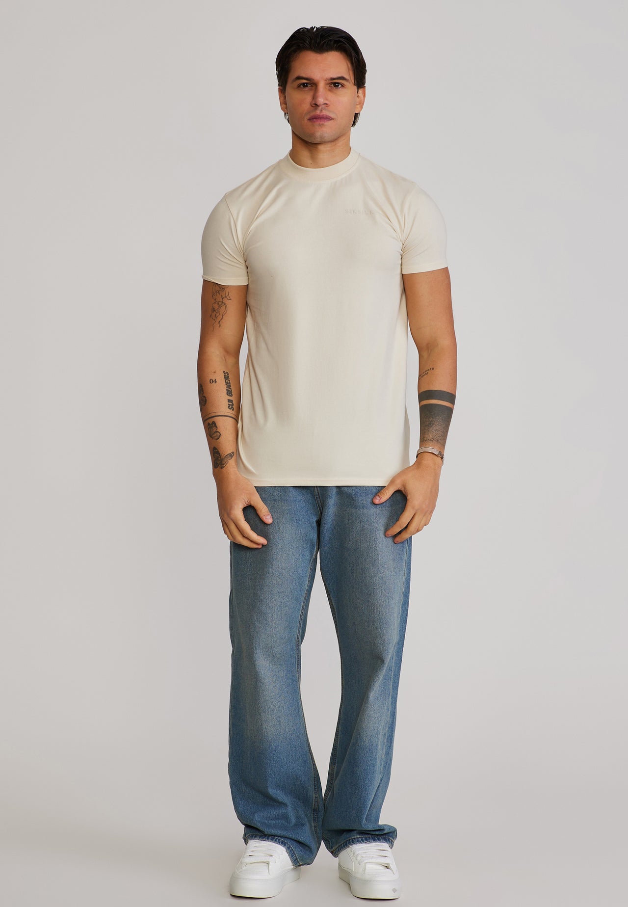 Ecru Muscle Fit T-Shirt (2)