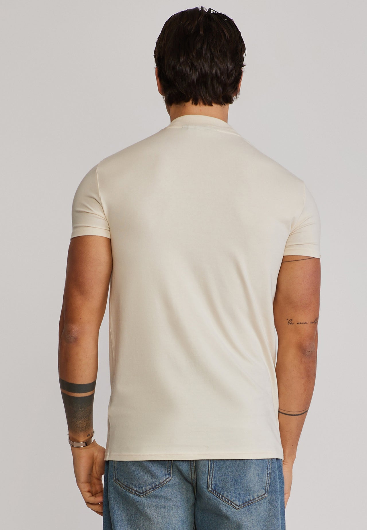Ecru Muscle Fit T-Shirt (4)