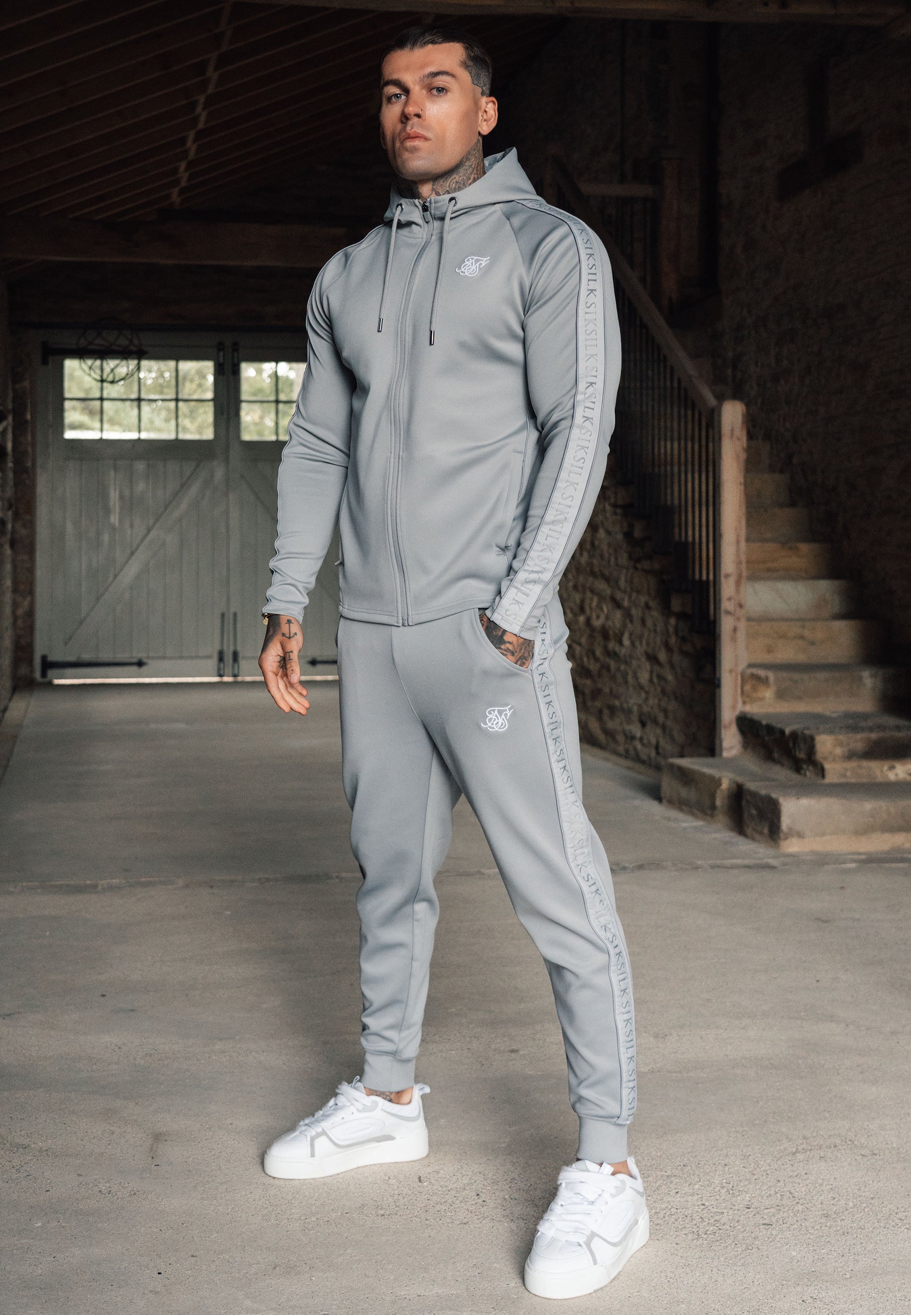 SikSilk Mens Grey Hoodie and Joggers Set | SikSilk US