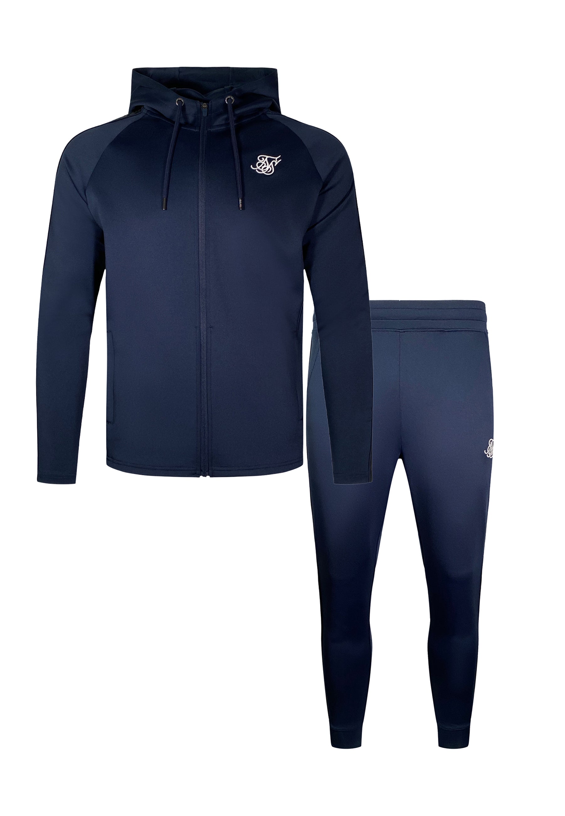 SikSilk Mens Navy Hoodie and Joggers Set | SikSilk ES