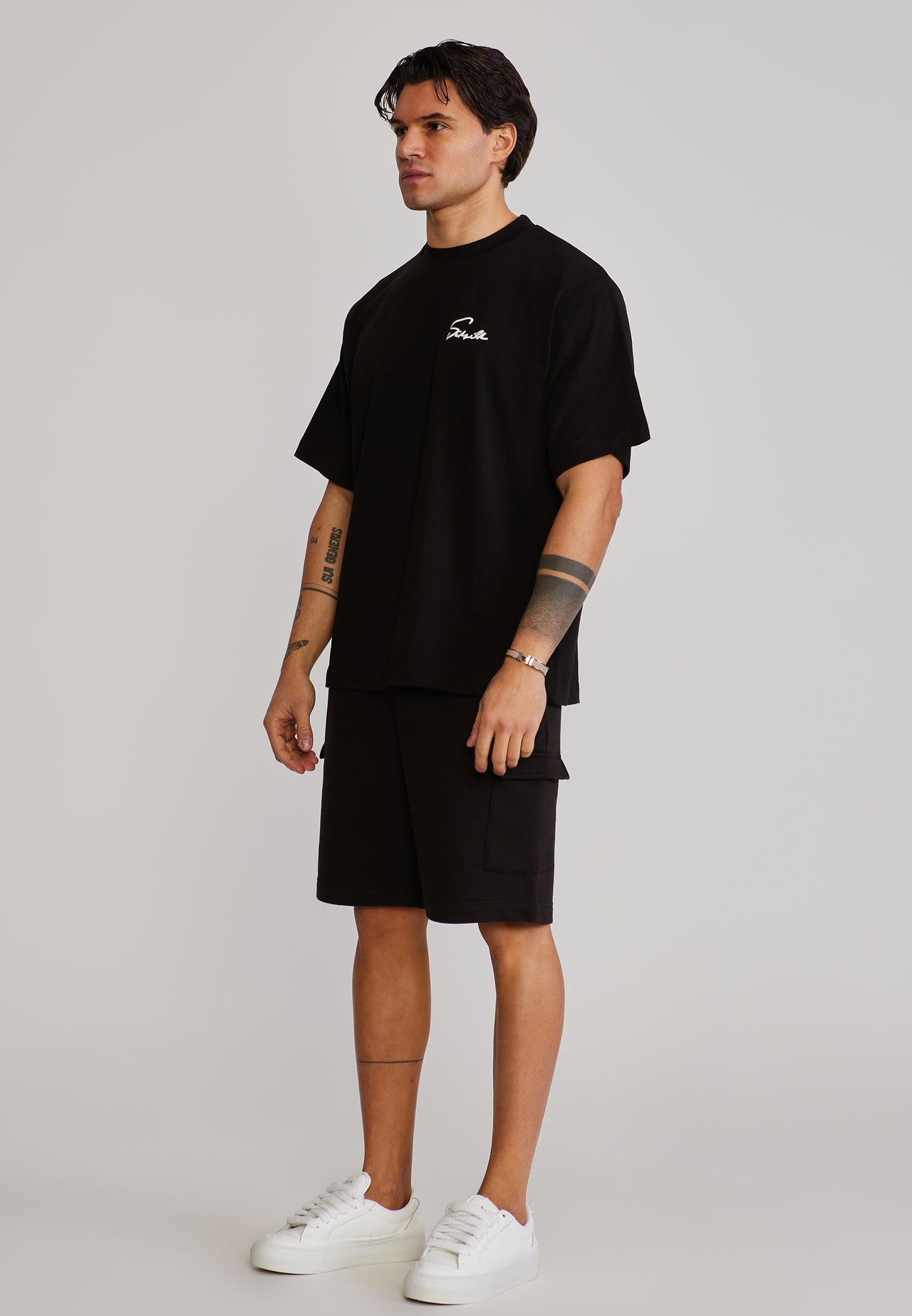 Black Essentials Cargo Shorts (3)