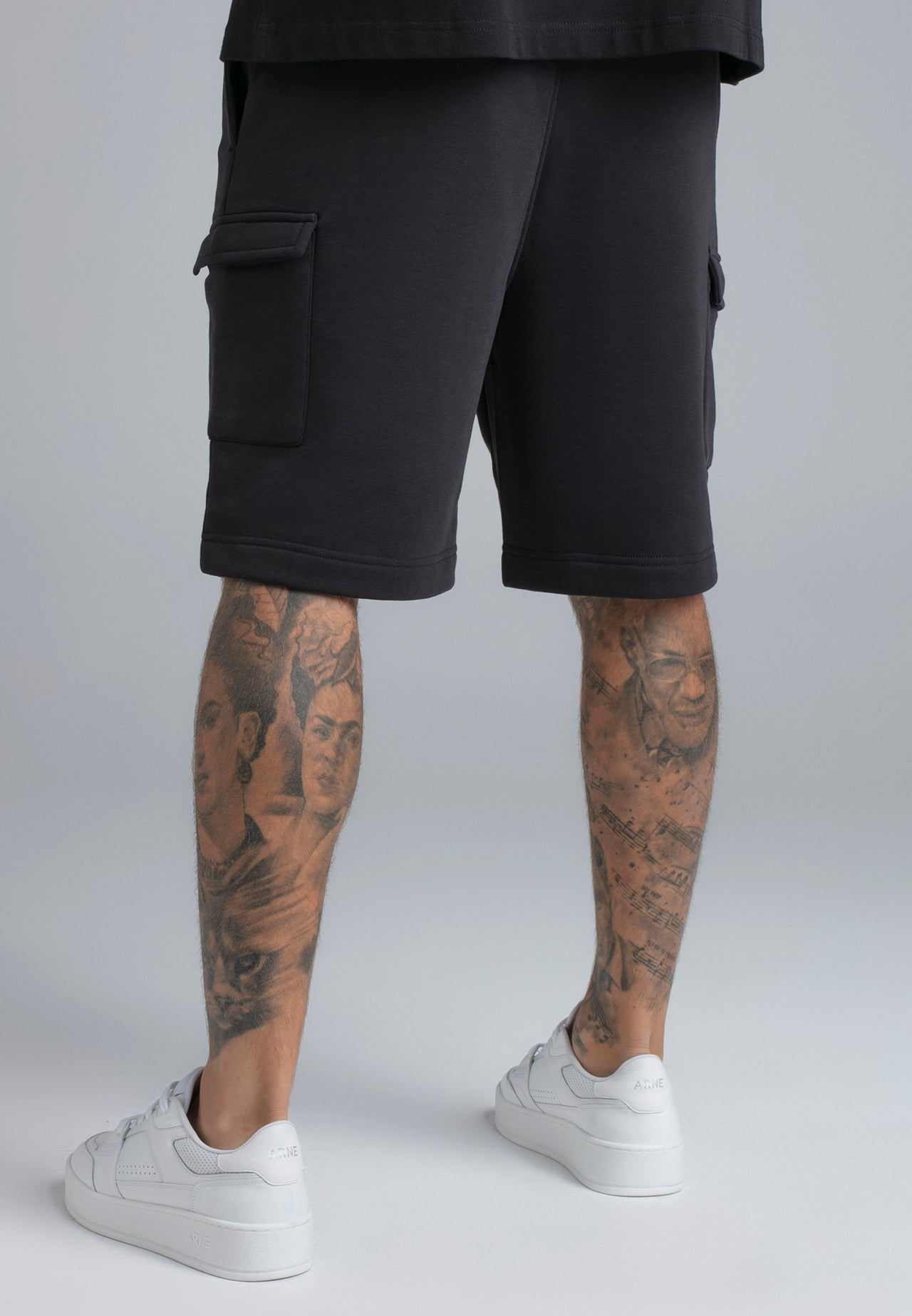 Black Essentials Cargo Shorts (4)