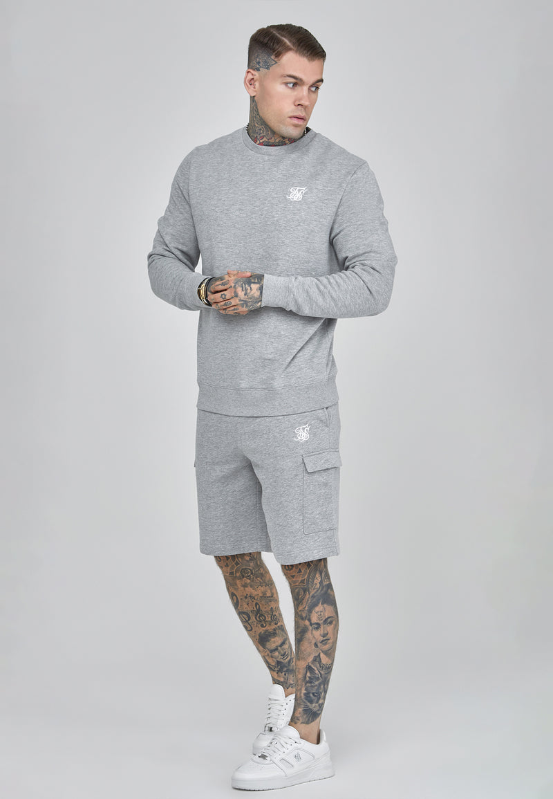 Grey Marl Essentials Cargo Shorts (1)