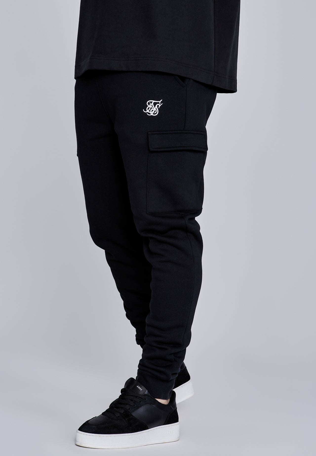 Black Essentials Cargo Joggers