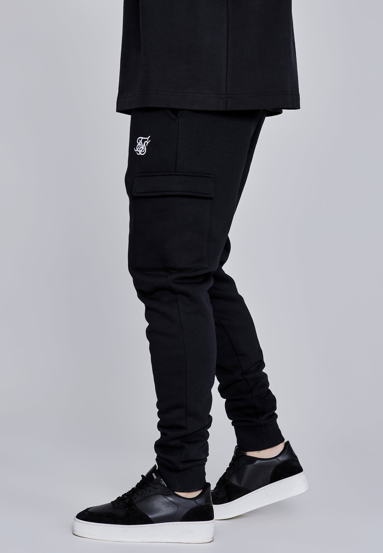Black Essentials Cargo Joggers (1)