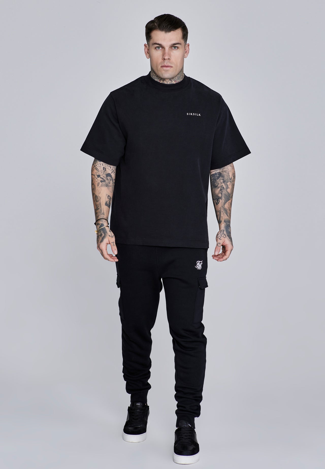 Black Essentials Cargo Joggers (3)