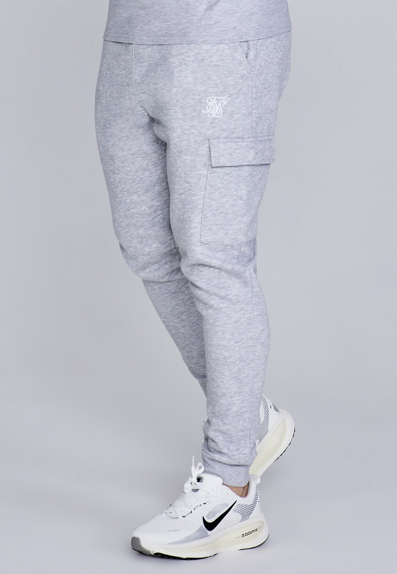 Grey Marl Essentials Cargo Joggers