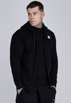 Black Essentials Full Zip Hoodie