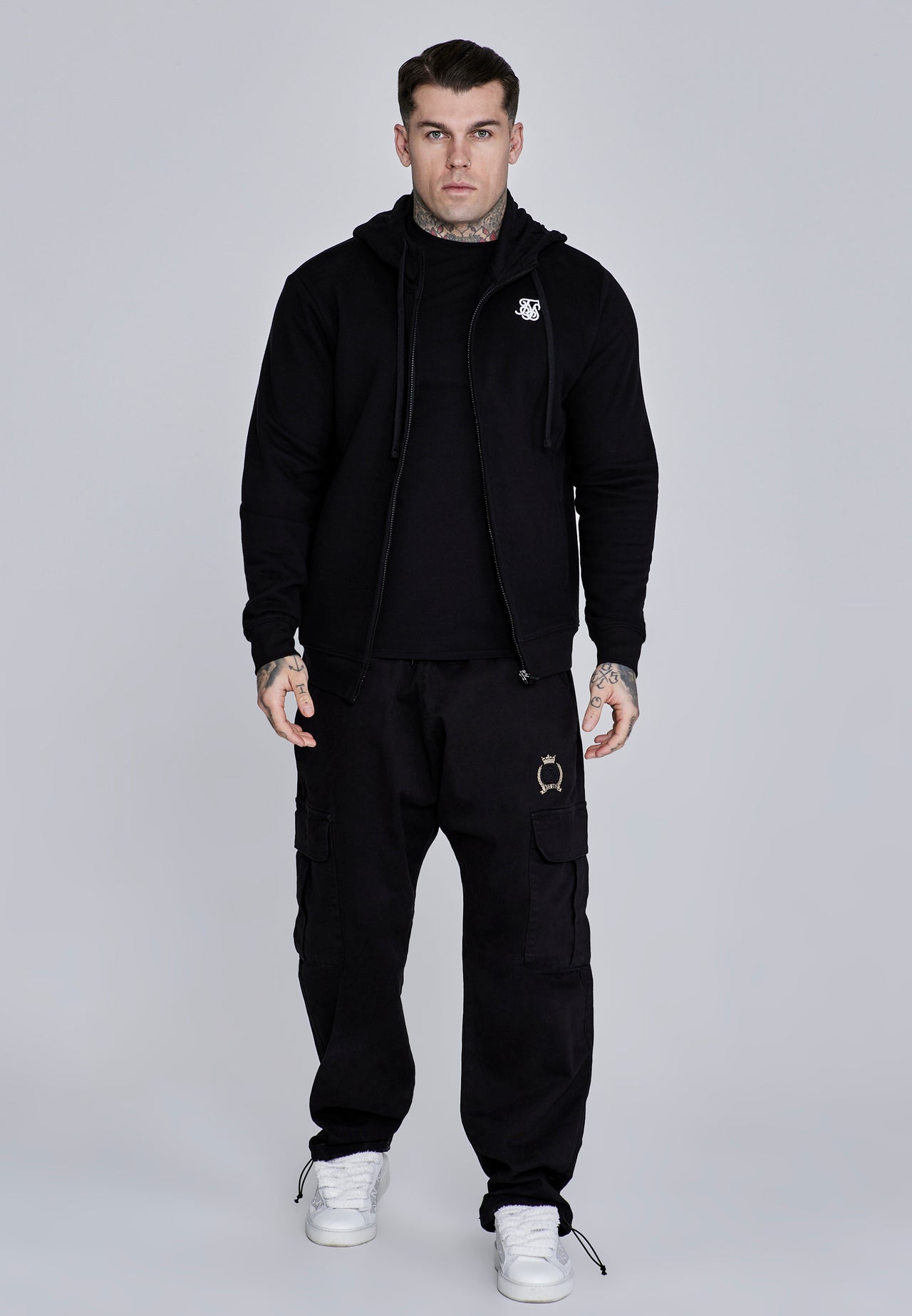 Black Essentials Full Zip Hoodie (2)