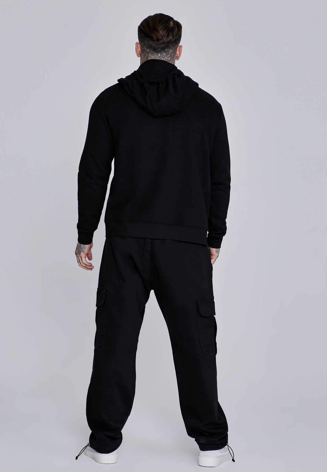 Black Essentials Full Zip Hoodie (4)